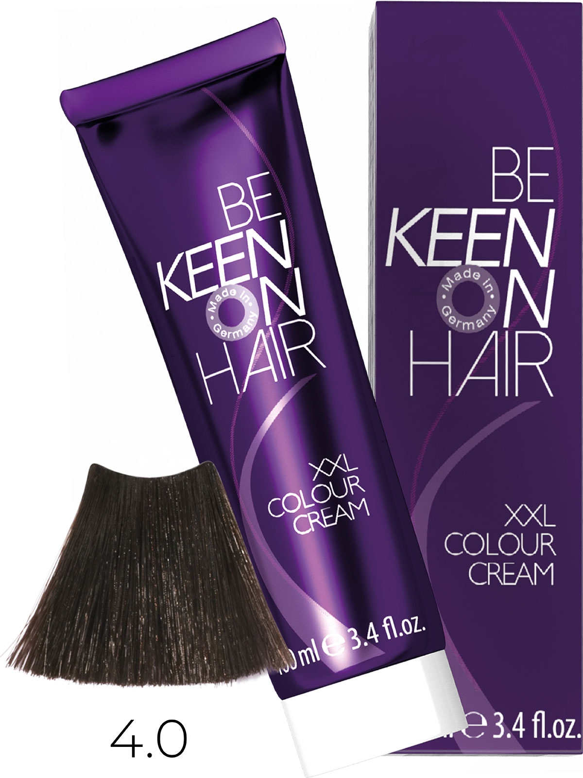 Оттеночные красители:  KEEN -  Крем-краска для волос KEEN COLOUR CREAM XXL 4.0 Коричневый Mittelbraun