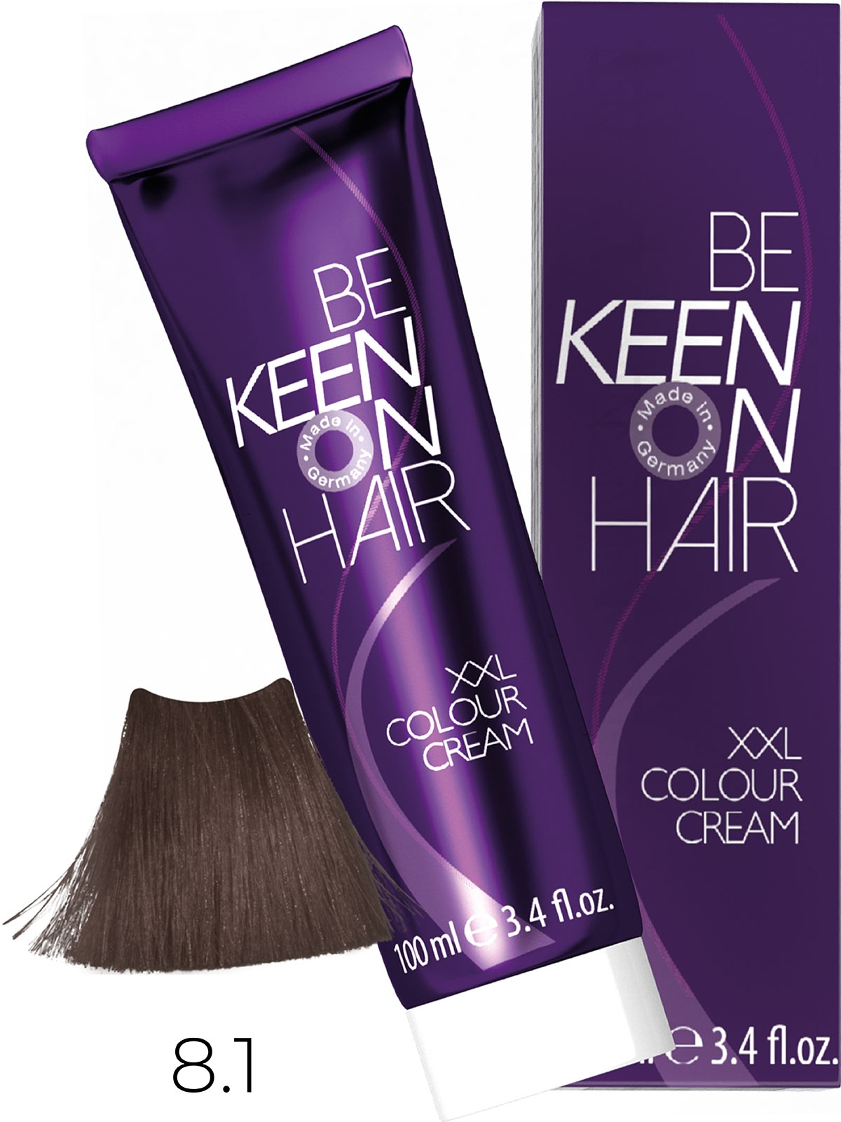 Оттеночные красители:  KEEN -  Крем-краска для волос KEEN COLOUR CREAM XXL 8.1 Пепельный блондин Blond Asch