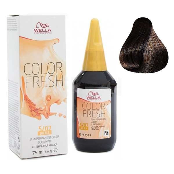 Оттеночные красители:  Wella Professionals -  Color Fresh Acid: Оттеночная краска 5/07 Светло-коричневый натурально коричневый (75 мл) Wella Professionals (75 мл)