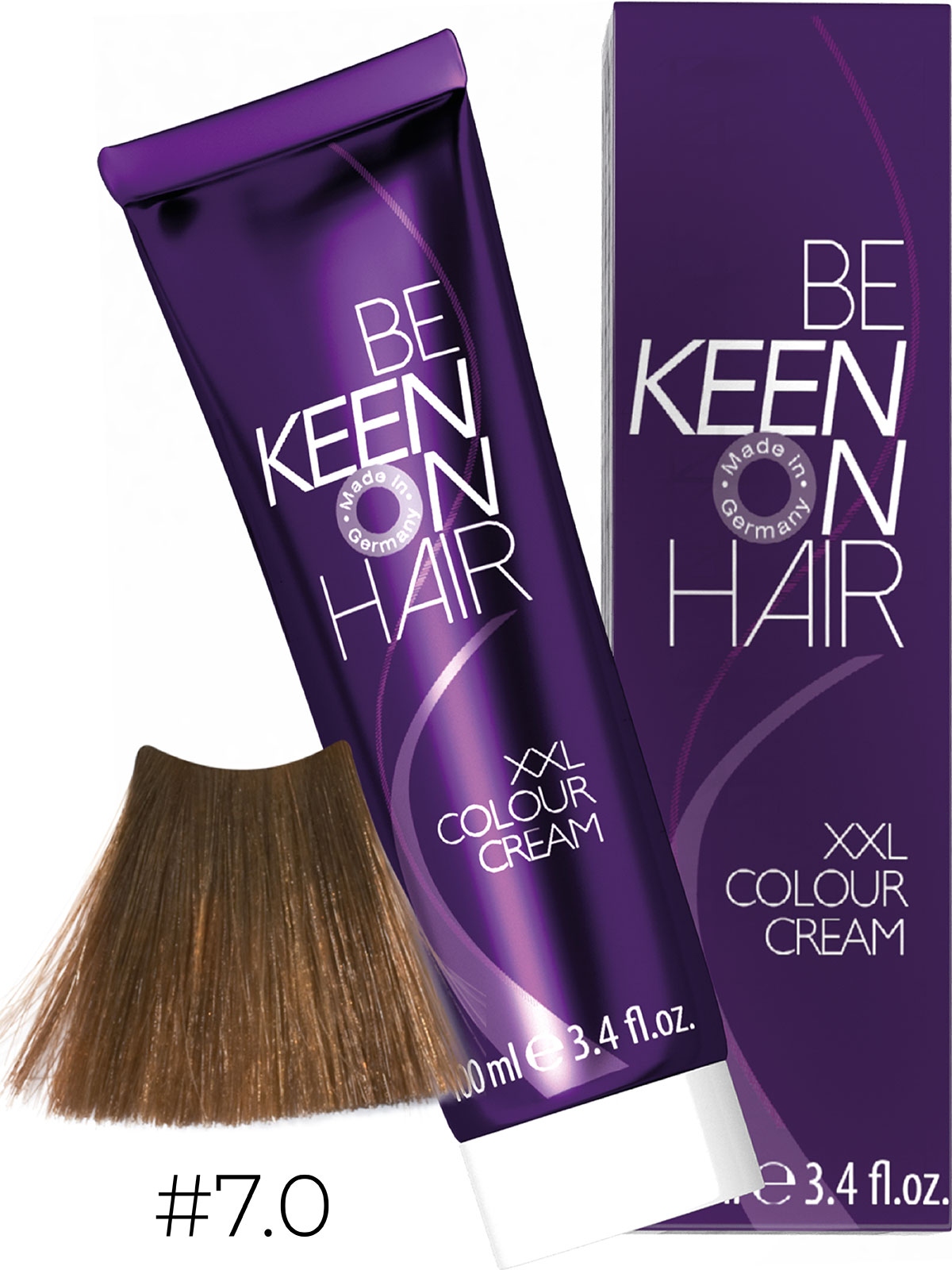 Оттеночные красители:  KEEN -  Крем-краска для волос KEEN COLOUR CREAM XXL 7.0 Натуральный интенсивный специальный блондин Mittelblond Intensiv