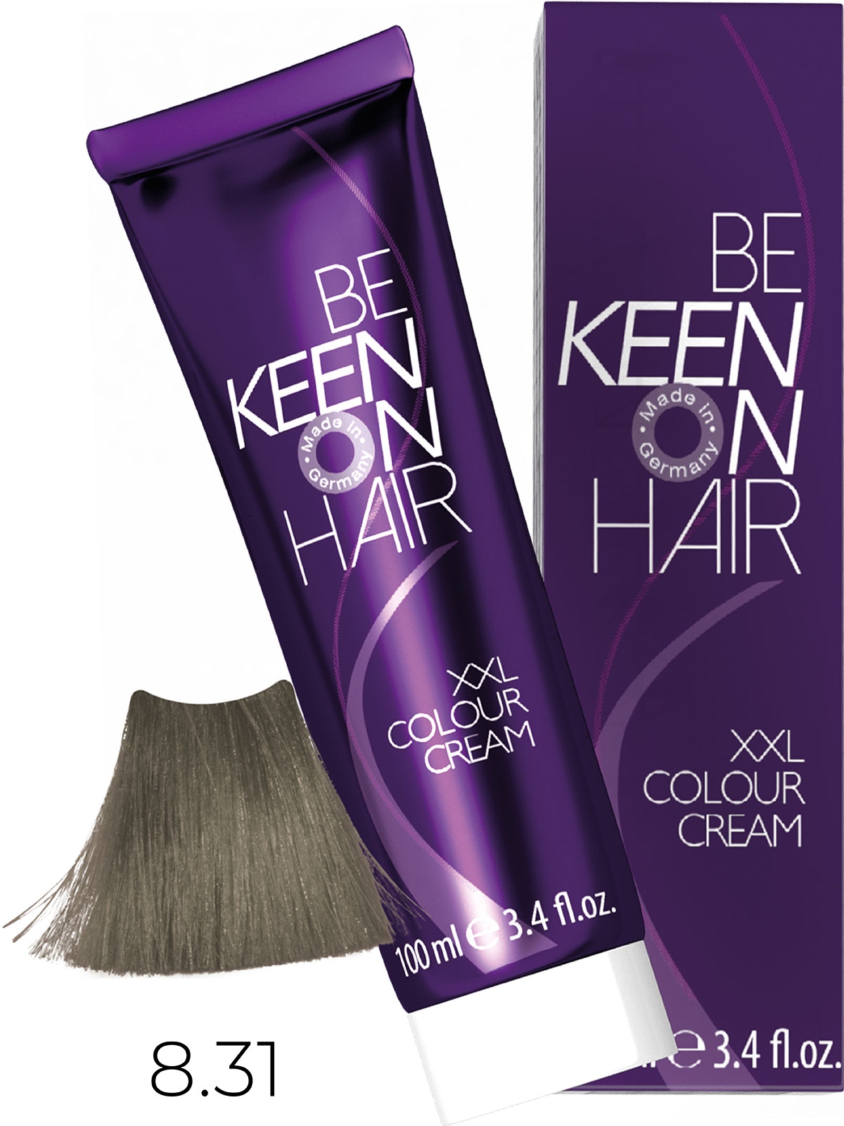 Оттеночные красители:  KEEN -  Крем-краска для волос KEEN COLOUR CREAM XXL 8.31 Золотисто-пепельный блондин Blonde Gold-Asch