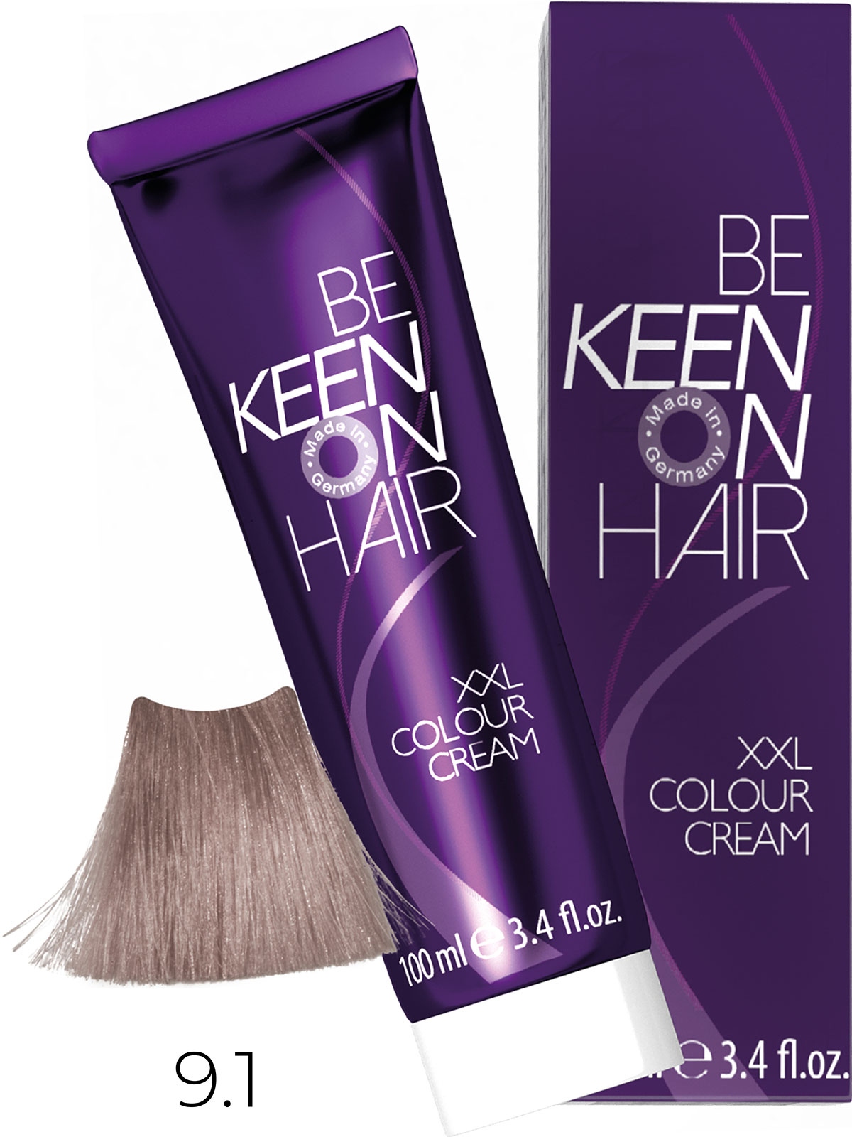 Оттеночные красители:  KEEN -  Крем-краска для волос KEEN COLOUR CREAM XXL 9.1 Светло-пепельный блондин Hellblond Asch