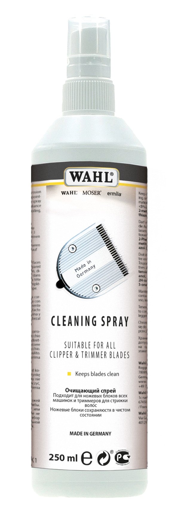 Профессиональные машинки для стрижки волос:  WAHL -  Очищающий спрей Wahl