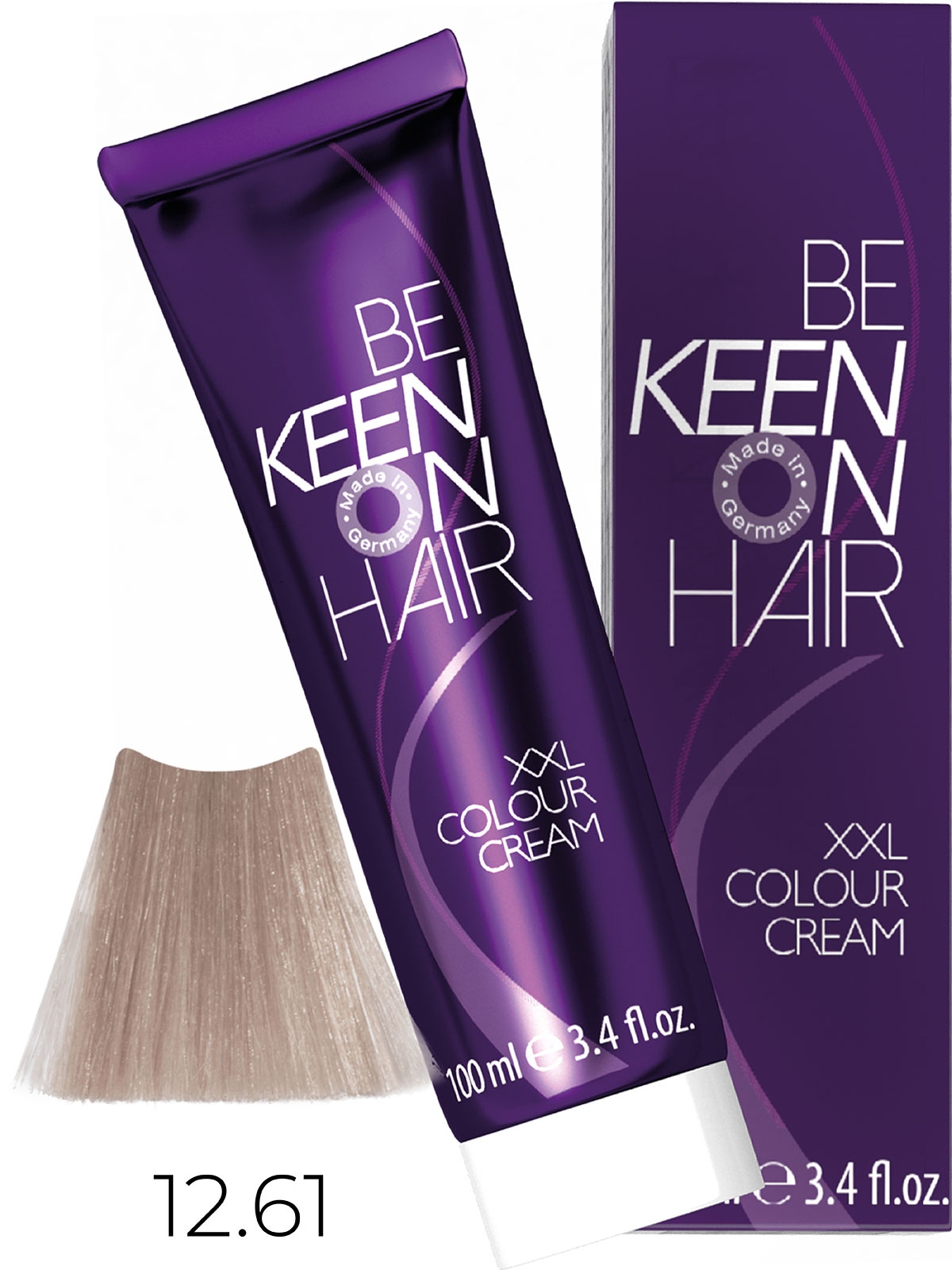 Оттеночные красители:  KEEN -  Крем-краска для волос KEEN COLOUR CREAM XXL 12.61 Платиновый фиолетово-пепельный блондин Platinblond Violett-Asch