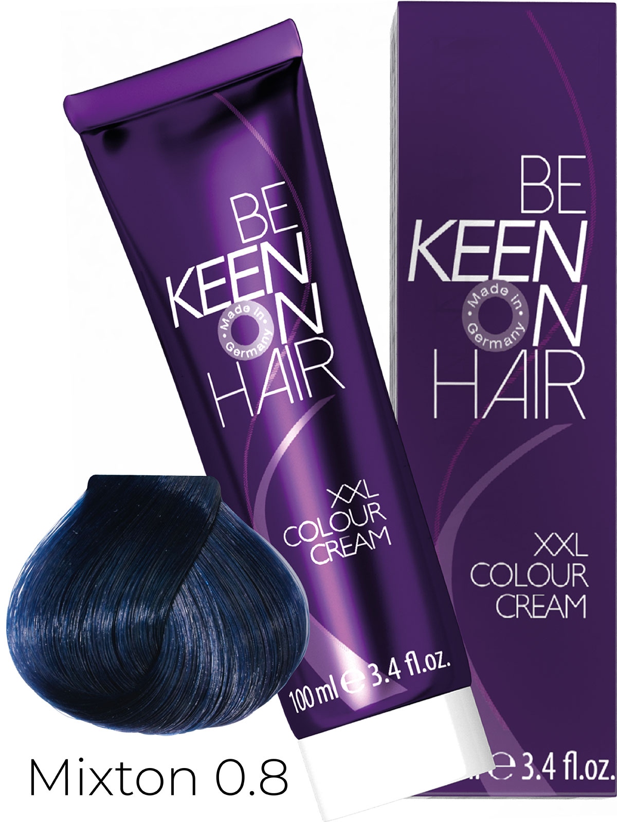Оттеночные красители:  KEEN -  Крем-краска для волос KEEN COLOUR CREAM XXL 0.8 Синий Mixton Blau