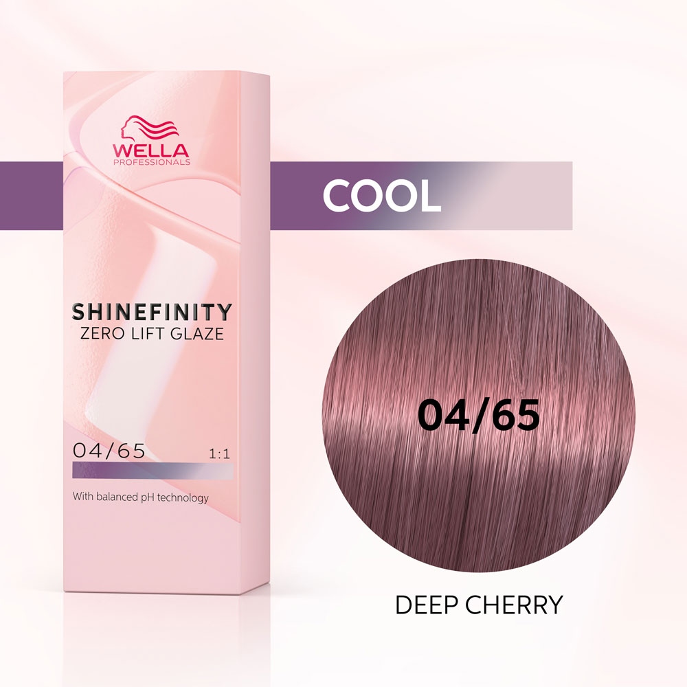 Профессиональные краски для волос:  Wella Professionals -   SHINEFINITY. ЦВЕТНОЕ ГЛАЗИРОВАНИЕ 04/65 Темная вишня (60 мл)