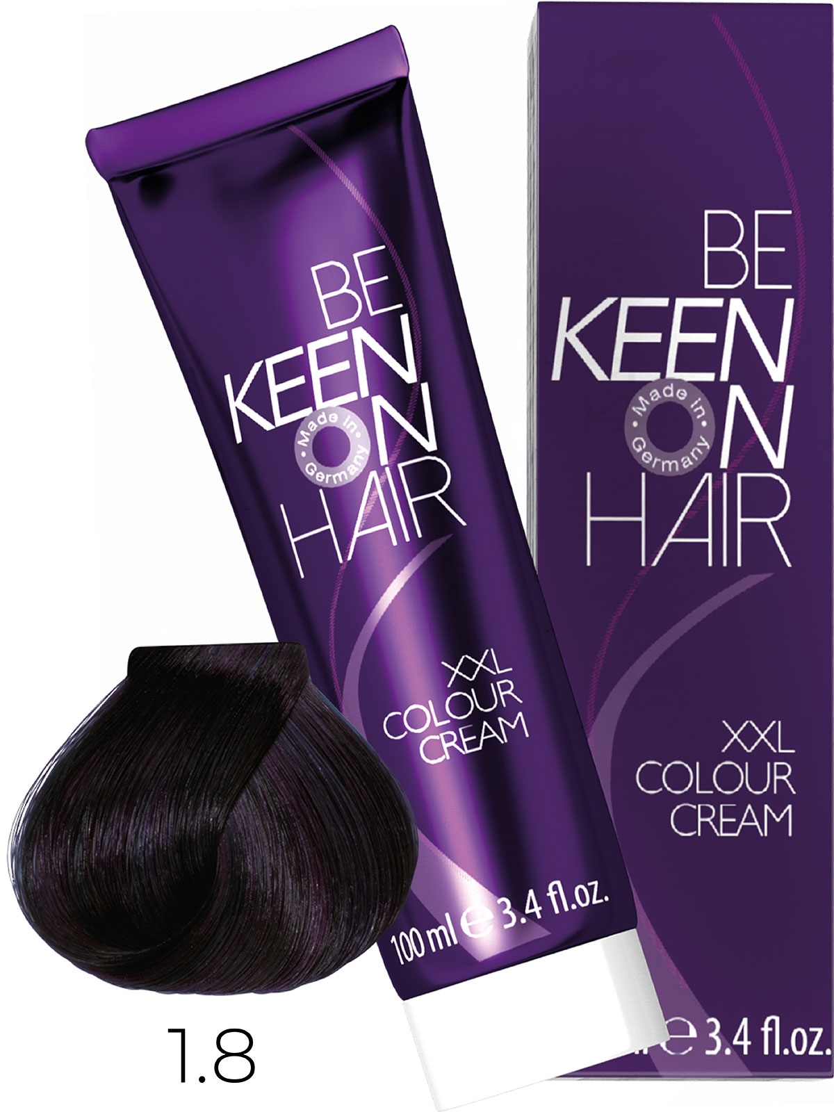 Оттеночные красители:  KEEN -  Крем-краска для волос KEEN COLOUR CREAM XXL 1.8 Иссиня-черный Blau-Schwarz
