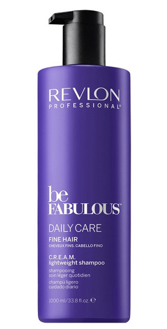 Шампуни для волос:  REVLON Professional -  Облегченный шампунь для тонких волос Be Fabulous Daily Care Fine Hair C.R.E.A.M. Lightweight Shampoo (1000 мл)