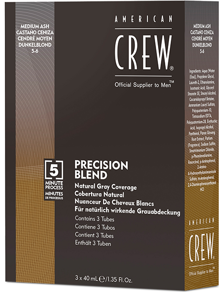 Камуфляж для волос:  AMERICAN CREW -  Камуфляж для седых волос American Crew Natural Gray Coverage Gray Light Brown Средний пепельный 5/6 (3*40 мл)